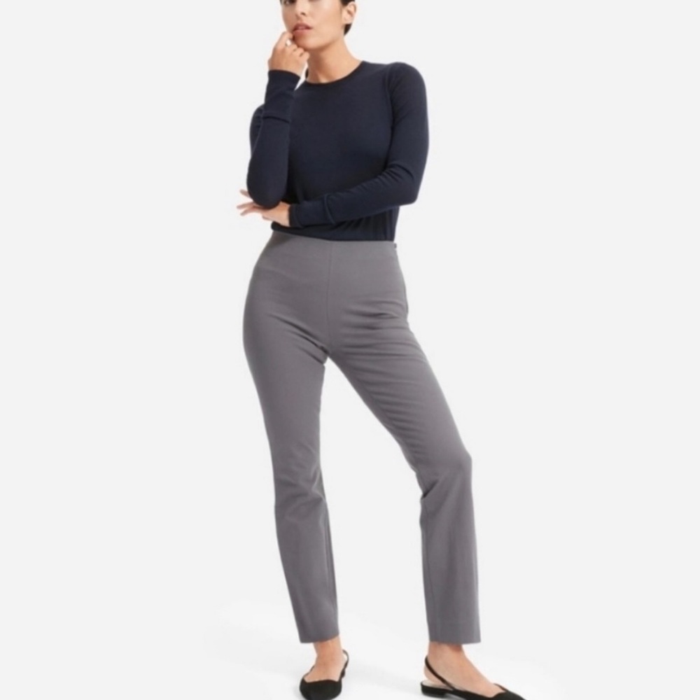 Everlane Side Zip Stretch Cotton Pants size‎ 10 grey/blue